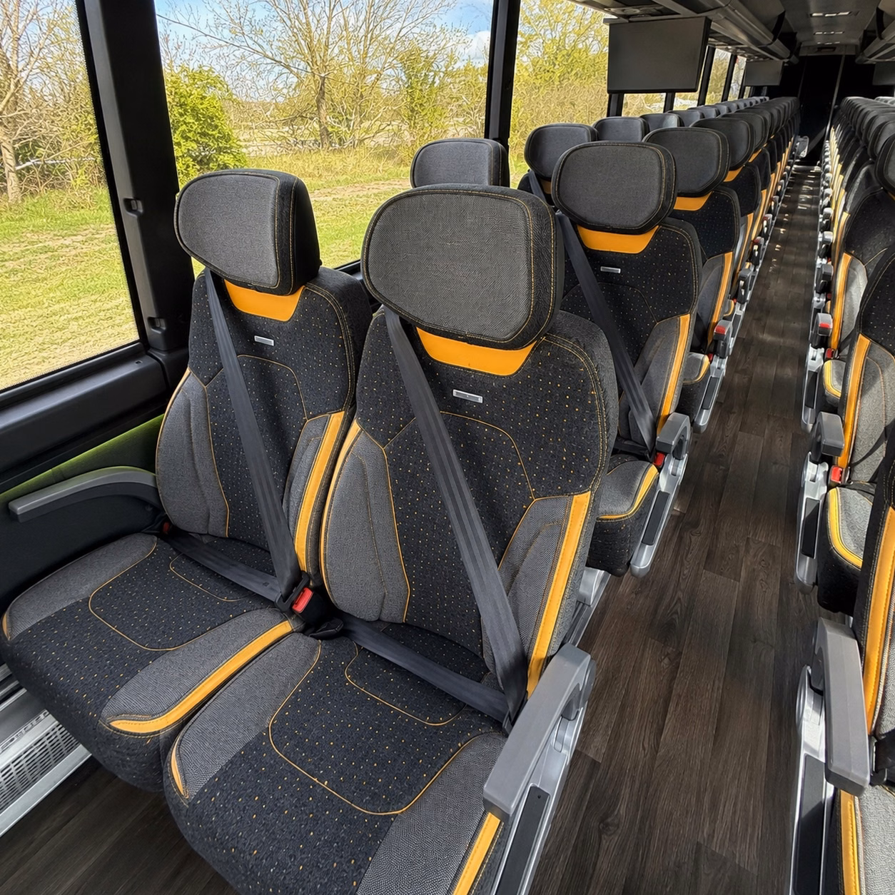 56 passenger charter bus interior